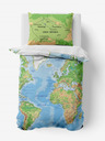 Kvalitex 3D posteljina 140x200, 70x90cm Karta svijeta