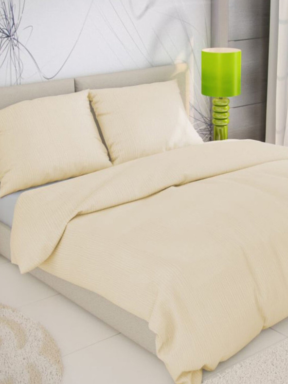 Kvalitex Klasična krepp posteljina 140x200, 70x90cm krem Kvalitex