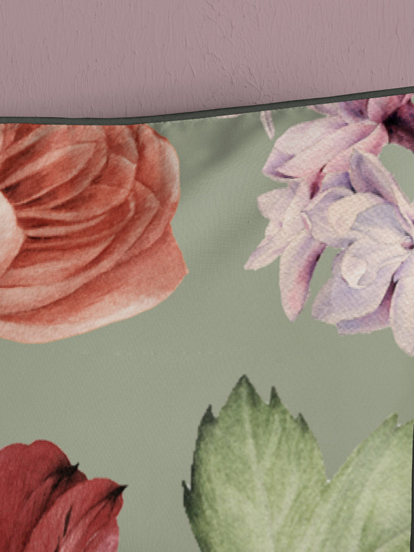 Descanso Dvostrana satenska posteljina sa zelenim uzorkom Descanso 140 x 200 cm