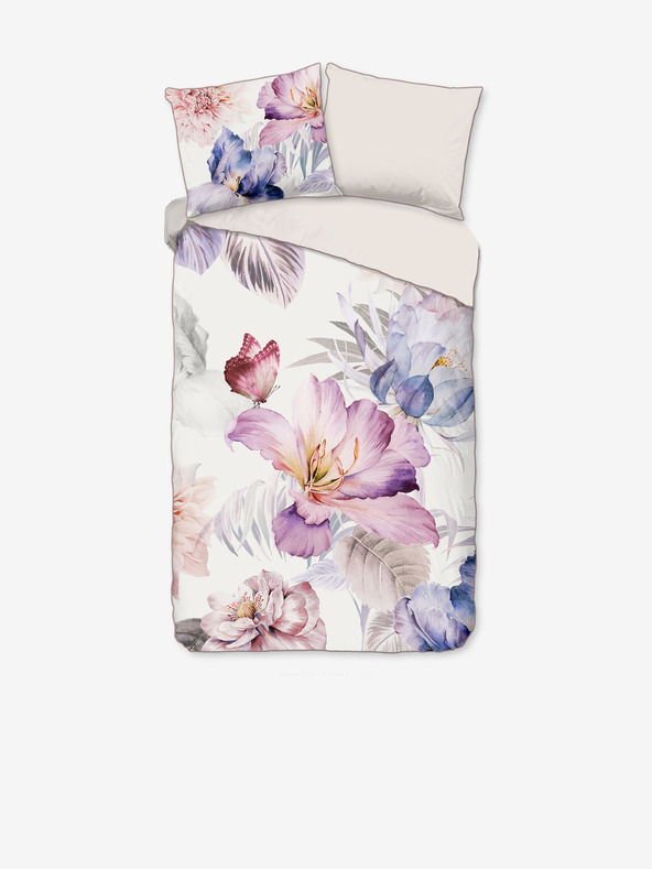 Descanso Descanso ružičasto-krem satenska posteljina 140 x 220 cm