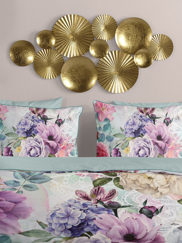 Descanso Ružičasto-zelena satenska posteljina Descanso 140 x 220 cm