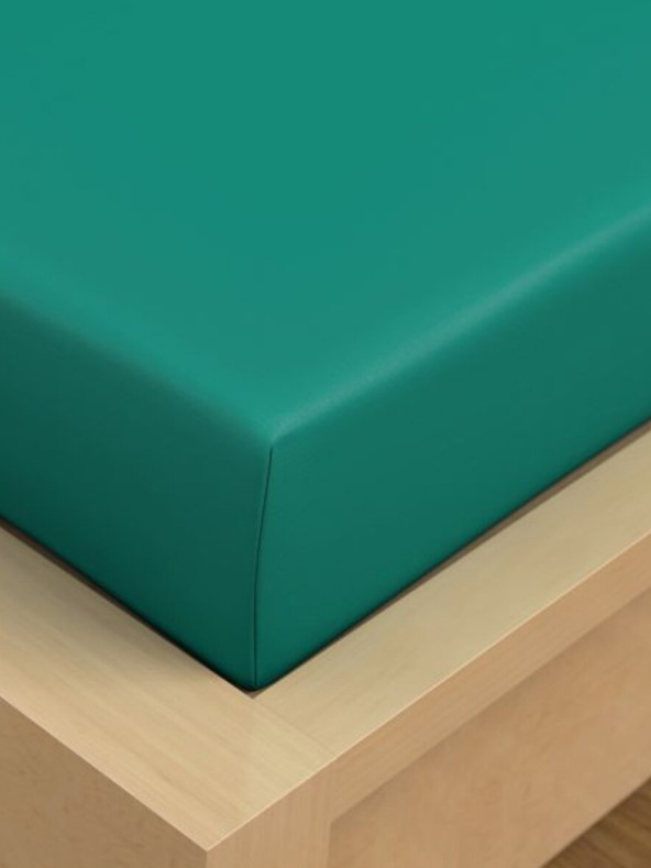 Kvalitex Pripijena pamučna posteljina 90x200cm petrolejka