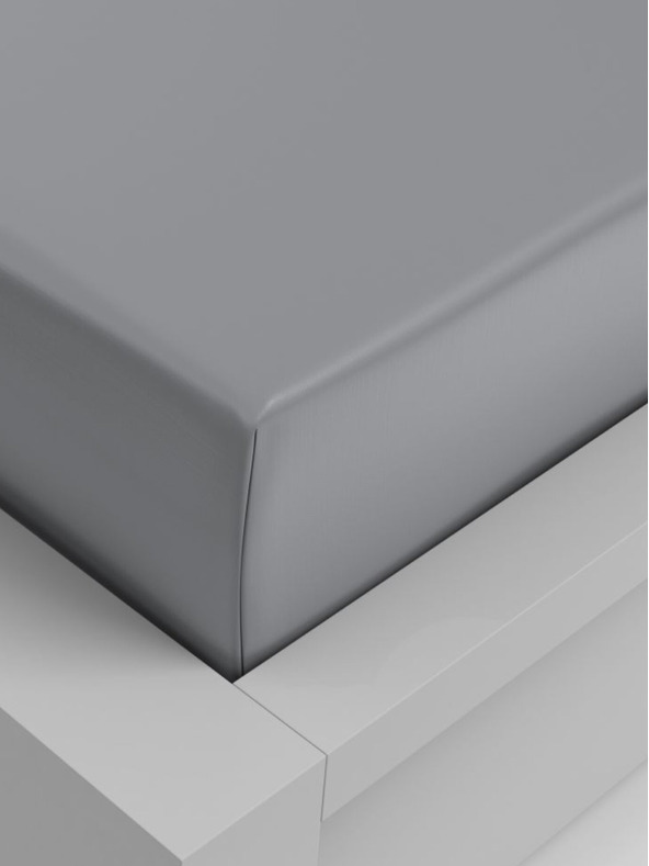 Kvalitex Rastezljiva plahta viskoza 200x200cm svijetlo siva