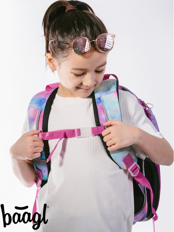 BAAGL  Ružičasta školska aktovka Baagl Shelly Unicorn