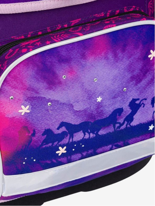 BAAGL  Ljubičasta školska torba Ergo Baagl Horse