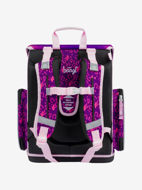 BAAGL  Ljubičasta školska torba Ergo Baagl Horse