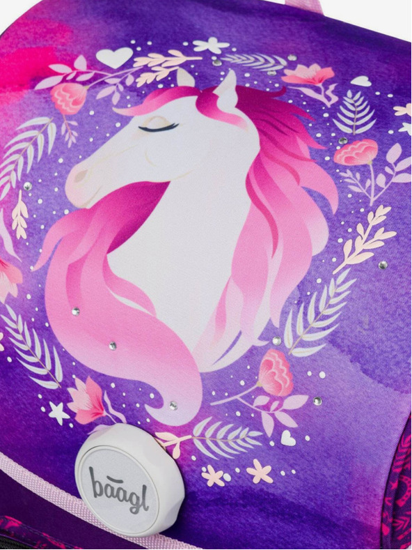 BAAGL  Ljubičasta školska torba Ergo Baagl Horse