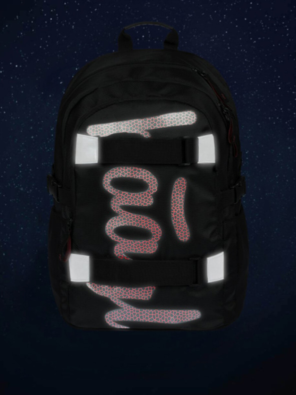 BAAGL  Crni školski set - ruksak, pernica, torba Baagl Skate Red