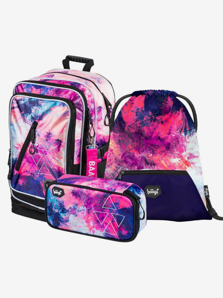 BAAGL  Pink 3 set sažetak: ruksak, pernica, torba Baagl
