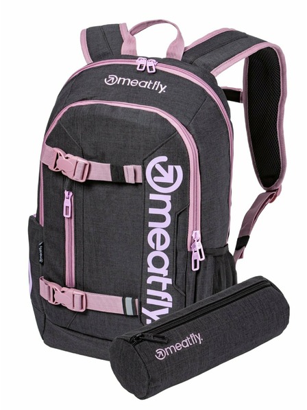 Meatfly Meatfly ruksak Basejumper Pink / Charcoal Heather 22 L