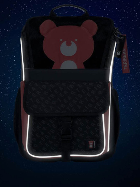 BAAGL  Crna školska torba na patentni zatvarač teribear Baagl