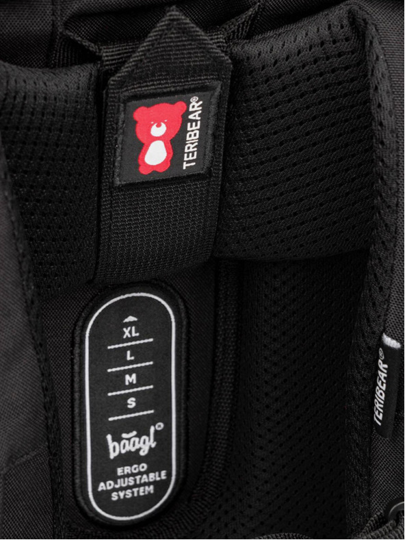 BAAGL  Crna školska torba na patentni zatvarač teribear Baagl