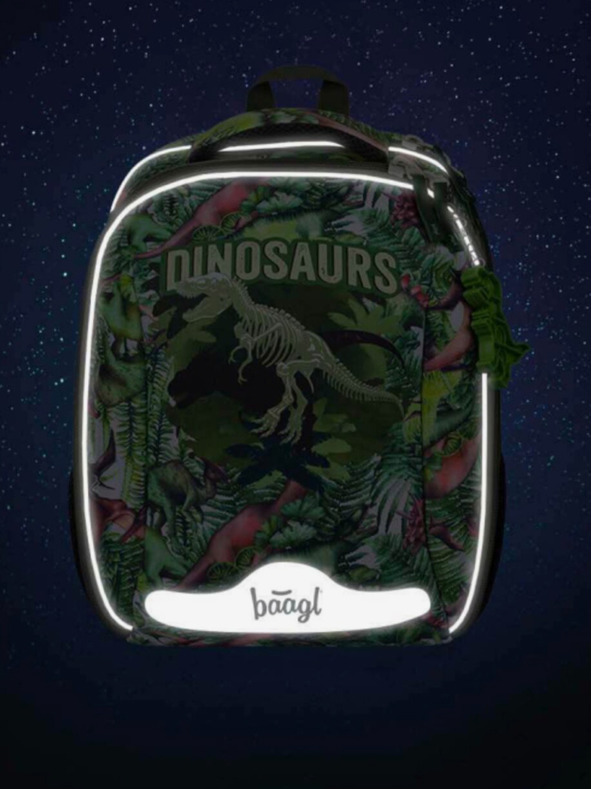 BAAGL  Zelena školska torba školjkasti dinosauri Baagl