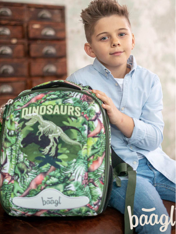 BAAGL  Zelena školska torba školjkasti dinosauri Baagl