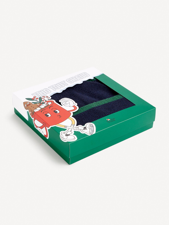 Celio Set tamnoplave muške kape, šala i rukavica u Celio poklon kutiji