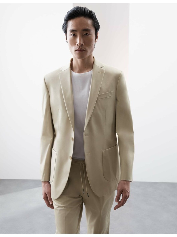 Marks & Spencer Blazer s visokim udjelom pamuka, blago rezan Marks & Spencer bež