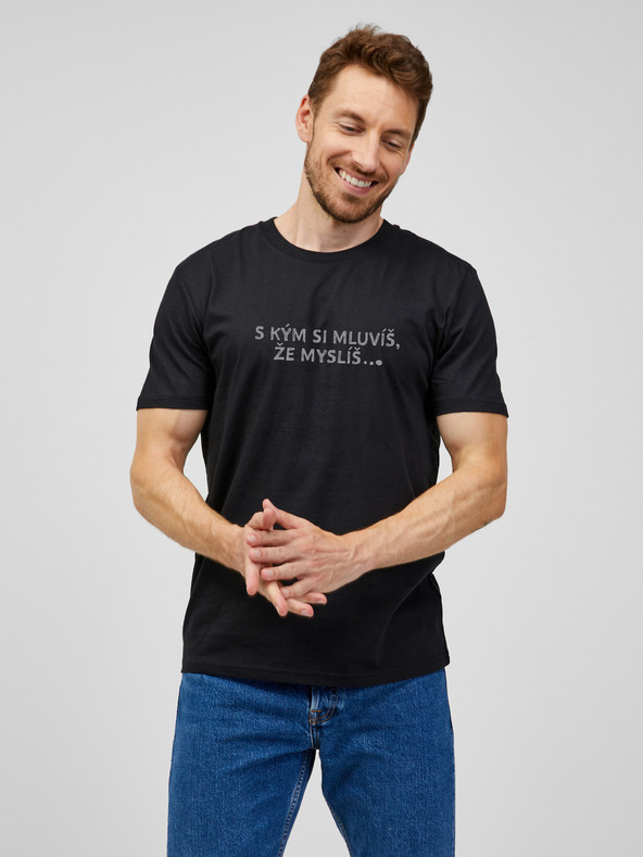ZOOT.Original Crna muška majica ZOOT.Original S kim pričaš da misliš