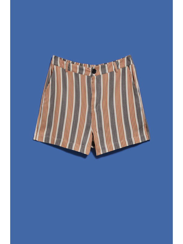 Moodo Sivo-smeđe Moodo ženske kratke hlače na pruge