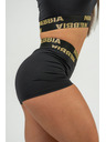 Nebbia NEBBIA Ženske kompresijske kratke hlače s visokim strukom INTENSE Leg Day 832 Gold XS, crna/zlatna