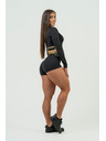 Nebbia NEBBIA Ženske kompresijske kratke hlače s visokim strukom INTENSE Leg Day 832 Gold XS, crna/zlatna