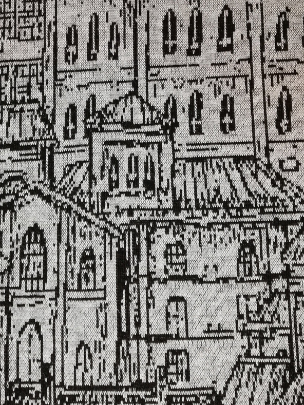 numoco Numoco sivi ženski kaput s uzorkom s kapuljačom i džepovima