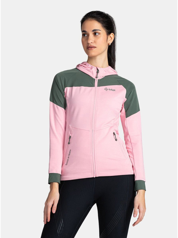 Kilpi Kilpi MEMPHIS-W ženska svijetloružičasta sportska majica s kapuljačom od rastezanja