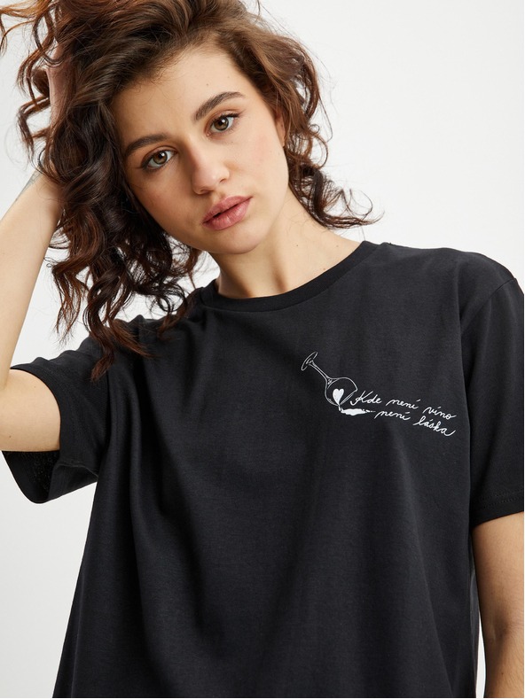 ZOOT.Original Crna ženska majica Zoot Original Where is no wine