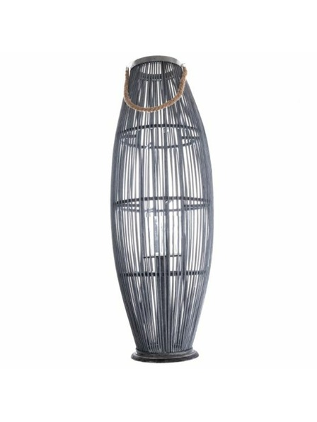 Casa de Engel Lampion od bambusa sa staklom, sivi, 0/2