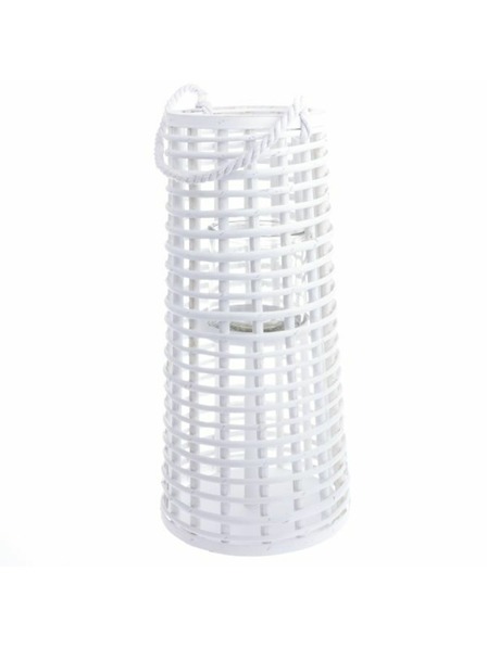 Casa de Engel Drveni lampion sa staklom, bijeli, 0/4