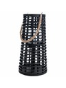 Casa de Engel Drveni lampion sa staklom, crni, 0/4