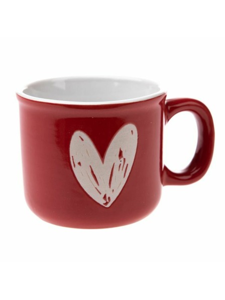 Casa de Engel Keramička šalica sa srcem, crvena, 90ml, 12/96