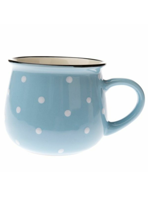Casa de Engel Keramička šalica - svijetlo plava s točkicama, 770ml, 6/24
