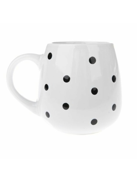 Casa de Engel Keramička šalica, bijela s crnim točkicama, 520ml, 12/36