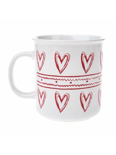 Casa de Engel Keramička šalica sa srcima, bijela, 710ml, 6/24
