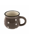 Casa de Engel Keramička šalica - tamnosiva s točkicama, 75ml, 24/144