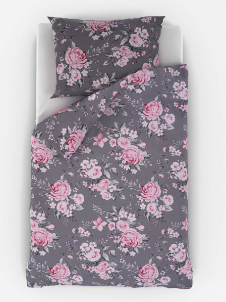 Kvalitex Francuska pamučna posteljina Provence Collection 200x200, 70x90cm Beatrice siva Kvalitex