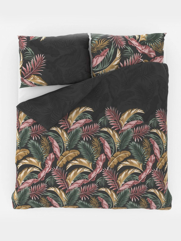 Kvalitex Produžena pamučna posteljina DELUX 140x220, 70x90cm PALMA siva