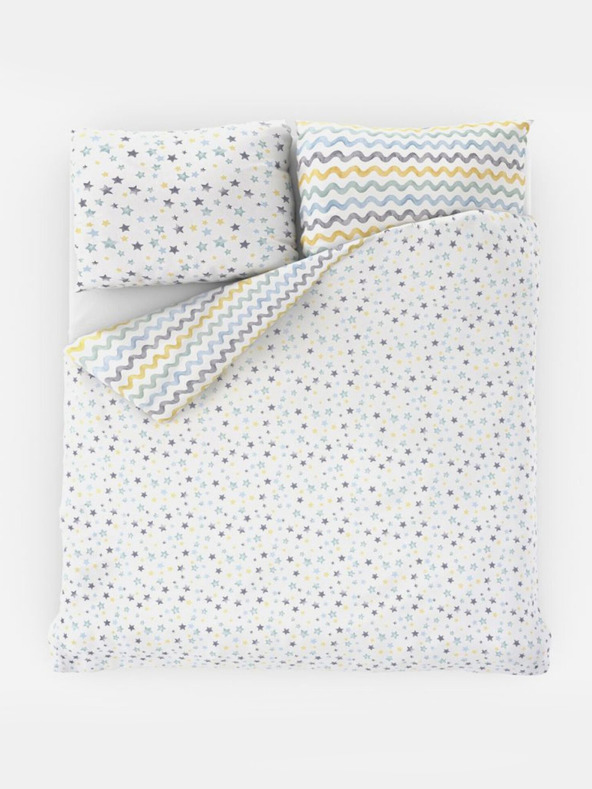 Kvalitex Francuska pamučna posteljina Delux 220x200, 70x90cm Duo plava Kvalitex