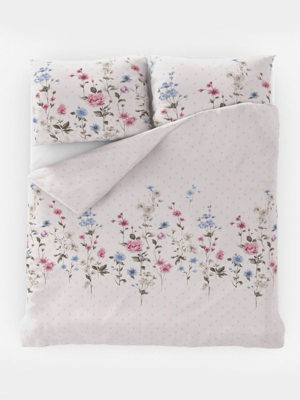 Kvalitex Francuska pamučna posteljina DELUX 240x200, 70x90cm LOUKA roza