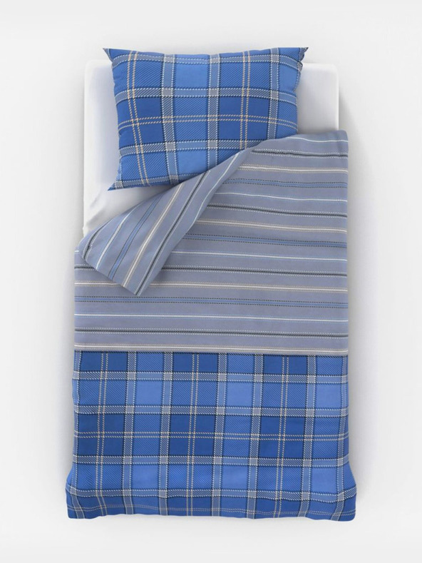 Kvalitex Klasično posteljno pamučno rublje DELUX 140x200, 70x90cm CAMPUS plavo