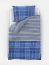 Kvalitex Klasično posteljno pamučno rublje DELUX 140x200, 70x90cm CAMPUS plavo