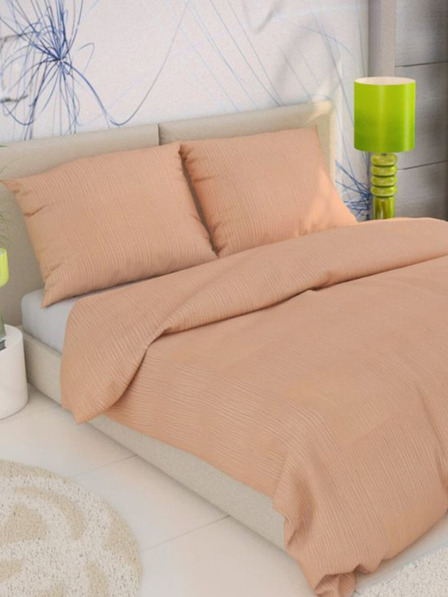 Kvalitex Francusko krepovo posteljno rublje 240x200, 70x90cm lososasto Kvalitex