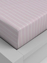 Kvalitex Pamučna rastezljiva plahta 140x200cm ružičasta pruga Kvalitex