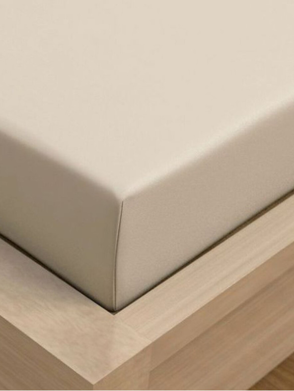 Kvalitex Jersey plahta s elastinom za jednokrevetnu posteljinu 90x200cm svijetlo bež Kvalitex