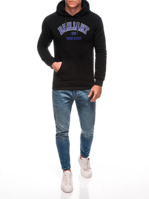 Edoti EDOTI Muška majica s kapuljačom, crna