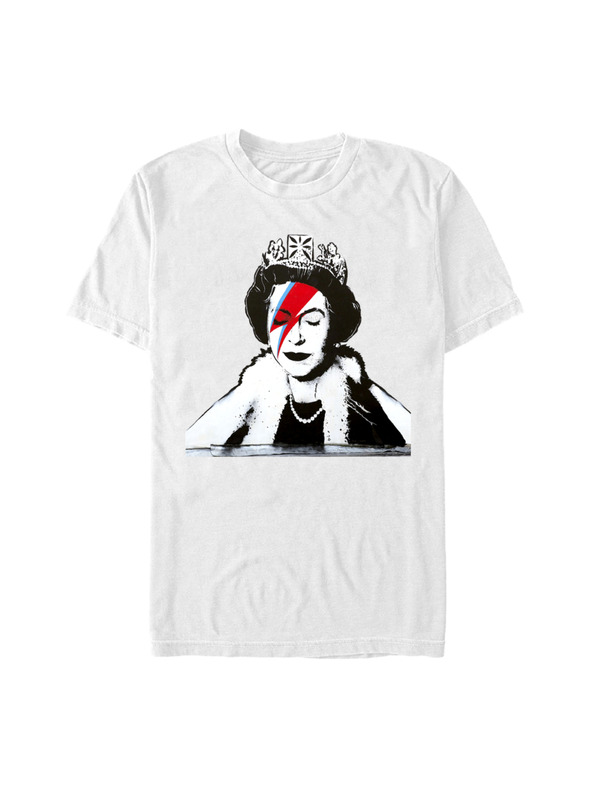 ZOOT.Fan Bijela Banksy majica (brandalizirana) Bansky Queen Ziggy