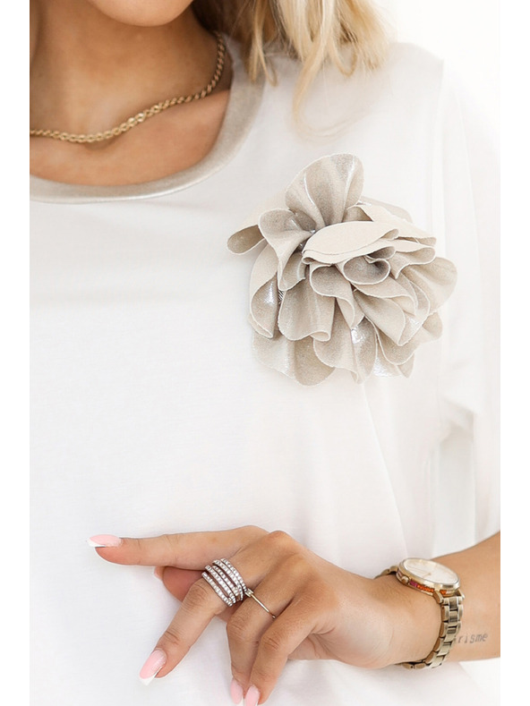 numoco Udobna bluza s cvjetnom aplikacijom na ramenu marke Numoco