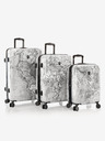 Heys Set od tri uzorkovana putna kofera u bijeloj boji Heys Journey 3G S,M,L Black/White Map