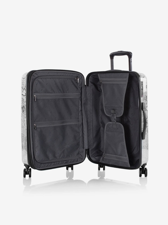 Heys Set od tri uzorkovana putna kofera u bijeloj boji Heys Journey 3G S,M,L Black/White Map