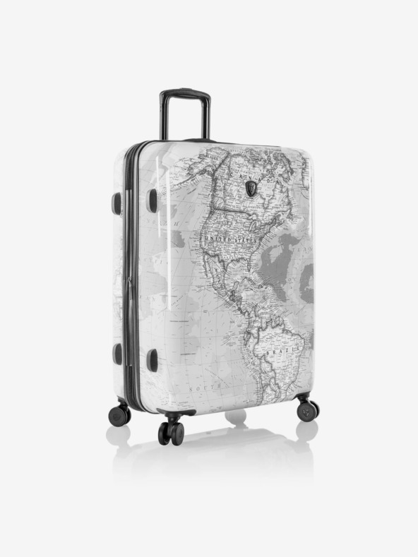 Heys Set od tri uzorkovana putna kofera u bijeloj boji Heys Journey 3G S,M,L Black/White Map